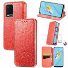 For OPPO A54 4G Blooming Mandala Embossed Pattern Magnetic Horizontal Flip Leather Case with Holder & Card Slots & Wallet(Red) - 1