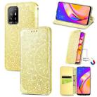 For OPPO A94 5G / Reno5 Z Blooming Mandala Embossed Pattern Magnetic Horizontal Flip Leather Case with Holder & Card Slots & Wallet(Yellow) - 1