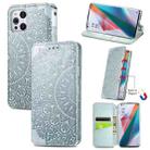 For OPPO Find X3 Pro / Find X3 Blooming Mandala Embossed Pattern Magnetic Horizontal Flip Leather Case with Holder & Card Slots & Wallet(Grey) - 1