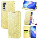 For OPPO Reno5 Pro+ 5G / X3 Neo Blooming Mandala Embossed Pattern Magnetic Horizontal Flip Leather Case with Holder & Card Slots & Wallet(Yellow) - 1