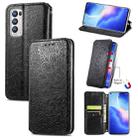 For OPPO Reno5 Pro+ 5G / X3 Neo Blooming Mandala Embossed Pattern Magnetic Horizontal Flip Leather Case with Holder & Card Slots & Wallet(Black) - 1