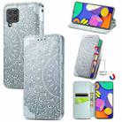 For Samsung Galaxy F62 Blooming Mandala Embossed Pattern Magnetic Horizontal Flip Leather Case with Holder & Card Slots & Wallet(Grey) - 1