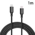 PD 18W USB-C / Type-C to 8 Pin Nylon Braided Data Cable is Suitable for iPhone Series / iPad Series, Length: 1 m(Black) - 1