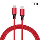 PD 18W USB-C / Type-C to 8 Pin Nylon Braided Data Cable is Suitable for iPhone Series / iPad Series, Length: 1 m(Red) - 1