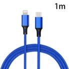 PD 18W USB-C / Type-C to 8 Pin Nylon Braided Data Cable is Suitable for iPhone Series / iPad Series, Length: 1 m(Blue) - 1