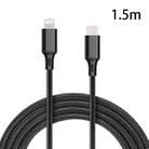 PD 18W USB-C / Type-C to 8 Pin Nylon Braided Data Cable is Suitable for iPhone Series / iPad Series, Length: 1.5 m(Black) - 1