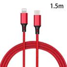 PD 18W USB-C / Type-C to 8 Pin Nylon Braided Data Cable is Suitable for iPhone Series / iPad Series, Length: 1.5 m(Red) - 1