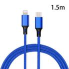 PD 18W USB-C / Type-C to 8 Pin Nylon Braided Data Cable is Suitable for iPhone Series / iPad Series, Length: 1.5 m(Blue) - 1