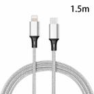 PD 18W USB-C / Type-C to 8 Pin Nylon Braided Data Cable is Suitable for iPhone Series / iPad Series, Length: 1.5 m(Silver) - 1