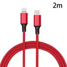 PD 18W USB-C / Type-C to 8 Pin Nylon Braided Data Cable is Suitable for iPhone Series / iPad Series, Length: 2m(Red) - 1