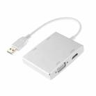 WS-03 4 in 1 USB 3.0 to VGA + HDMI + DVI + RJ45 Network Card Ethernet Converter - 1