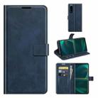 For Sony Xperia 5 III Retro Calf Pattern Buckle Horizontal Flip Leather Case with Holder & Card Slots & Wallet(Blue) - 1