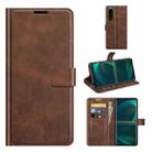 For Sony Xperia 5 III Retro Calf Pattern Buckle Horizontal Flip Leather Case with Holder & Card Slots & Wallet(Dark Brown) - 1