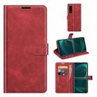 For Sony Xperia 5 III Retro Calf Pattern Buckle Horizontal Flip Leather Case with Holder & Card Slots & Wallet(Red) - 1