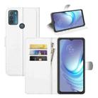 For Motorola Moto G50 Litchi Texture Horizontal Flip Protective Case with Holder & Card Slots & Wallet(White) - 1