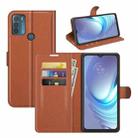 For Motorola Moto G50 Litchi Texture Horizontal Flip Protective Case with Holder & Card Slots & Wallet(Brown) - 1