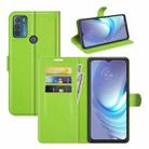 For Motorola Moto G50 Litchi Texture Horizontal Flip Protective Case with Holder & Card Slots & Wallet(Green) - 1