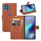 For Motorola Moto Edge S / G100 Litchi Texture Horizontal Flip Protective Case with Holder & Card Slots & Wallet(Brown) - 1