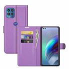 For Motorola Moto Edge S / G100 Litchi Texture Horizontal Flip Protective Case with Holder & Card Slots & Wallet(Purple) - 1