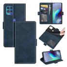 For Motorola Moto Edge S / G100 Dual-side Magnetic Buckle Horizontal Flip Leather Case with Holder & Card Slots & Wallet(Dark Blue) - 1