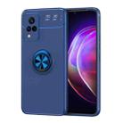 For vivo V21 Metal Ring Holder 360 Degree Rotating TPU Case(Blue+Blue) - 1