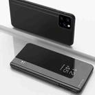 For Xiaomi Mi 11 Lite Plated Mirror Horizontal Flip Leather Case with Holder(Black) - 1