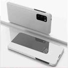 For OPPO A54 4G Plated Mirror Horizontal Flip Leather Case with Holder(Silver) - 1