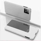 For OPPO Realme C20 Plated Mirror Horizontal Flip Leather Case with Holder(Silver) - 1