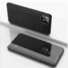 For OPPO A72 5G / A73 5G / A53 5G Global Version Plated Mirror Horizontal Flip Leather Case with Holder(Black) - 1