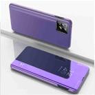 For OPPO A72 5G / A73 5G / A53 5G Global Version Plated Mirror Horizontal Flip Leather Case with Holder(Purple Blue) - 1