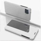For OPPO F19 Pro / Reno5 F/ A94 4G Plated Mirror Horizontal Flip Leather Case with Holder(Silver) - 1