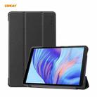 ENKAY PU Leather + Plastic Case with Three-folding Holder for Huawei MatePad T8 / Honor Tablet X7(Black) - 1