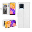 For OPPO Realme 8 / 8 Pro 4G R64 Texture Single Horizontal Flip Protective Case with Holder & Card Slots & Wallet& Photo Frame(White) - 1