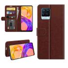 For OPPO Realme 8 / 8 Pro 4G R64 Texture Single Horizontal Flip Protective Case with Holder & Card Slots & Wallet& Photo Frame(Brown) - 1