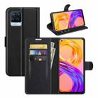 For OPPO Realme 8 / 8 Pro 4G Litchi Texture Horizontal Flip Protective Case with Holder & Card Slots & Wallet(Black) - 1