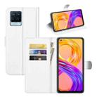 For OPPO Realme 8 / 8 Pro 4G Litchi Texture Horizontal Flip Protective Case with Holder & Card Slots & Wallet(White) - 1