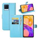 For OPPO Realme 8 / 8 Pro 4G Litchi Texture Horizontal Flip Protective Case with Holder & Card Slots & Wallet(Blue) - 1