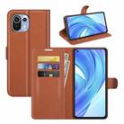 For Xiaomi Mi 11 Lite 4G /  5G Litchi Texture Horizontal Flip Protective Case with Holder & Card Slots & Wallet(Brown) - 1