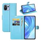 For Xiaomi Mi 11 Lite 4G /  5G Litchi Texture Horizontal Flip Protective Case with Holder & Card Slots & Wallet(Blue) - 1