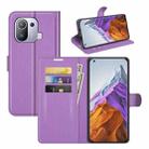 For Xiaomi Mi 11 Pro Litchi Texture Horizontal Flip Protective Case with Holder & Card Slots & Wallet(Purple) - 1