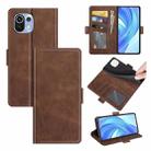 For Xiaomi Mi 11 Lite 4G / 5G Dual-side Magnetic Buckle Horizontal Flip Leather Case with Holder & Card Slots & Wallet(Brown) - 1