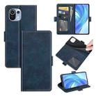 For Xiaomi Mi 11 Lite 4G / 5G Dual-side Magnetic Buckle Horizontal Flip Leather Case with Holder & Card Slots & Wallet(Dark Blue) - 1