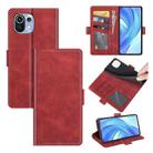 For Xiaomi Mi 11 Lite 4G / 5G Dual-side Magnetic Buckle Horizontal Flip Leather Case with Holder & Card Slots & Wallet(Red) - 1