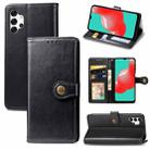 For Samsung Galaxy A32 4G Solid Color Leather Buckle Phone Case with Lanyard & Photo Frame & Card Slot & Wallet & Stand Function(Black) - 1