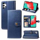 For Samsung Galaxy A32 4G Solid Color Leather Buckle Phone Case with Lanyard & Photo Frame & Card Slot & Wallet & Stand Function(Blue) - 1