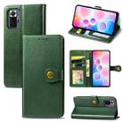 For Xiaomi Redmi Note 10 Pro Solid Color Leather Buckle Phone Case with Lanyard & Photo Frame & Card Slot & Wallet & Stand Function(Green) - 1