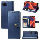 For OPPO F17 Solid Color Leather Buckle Phone Case with Lanyard & Photo Frame & Card Slot & Wallet & Stand Function(Blue) - 1