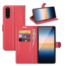 For Sony Xperia 10 III Litchi Texture Horizontal Flip Protective Case with Holder & Card Slots & Wallet(Red) - 1