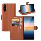 For Sony Xperia 10 III Litchi Texture Horizontal Flip Protective Case with Holder & Card Slots & Wallet(Brown) - 1