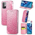 For Xiaomi Redmi Note 10 5G Blooming Mandala Embossed Pattern Magnetic Horizontal Flip Leather Case with Holder & Card Slots & Wallet(Pink) - 1